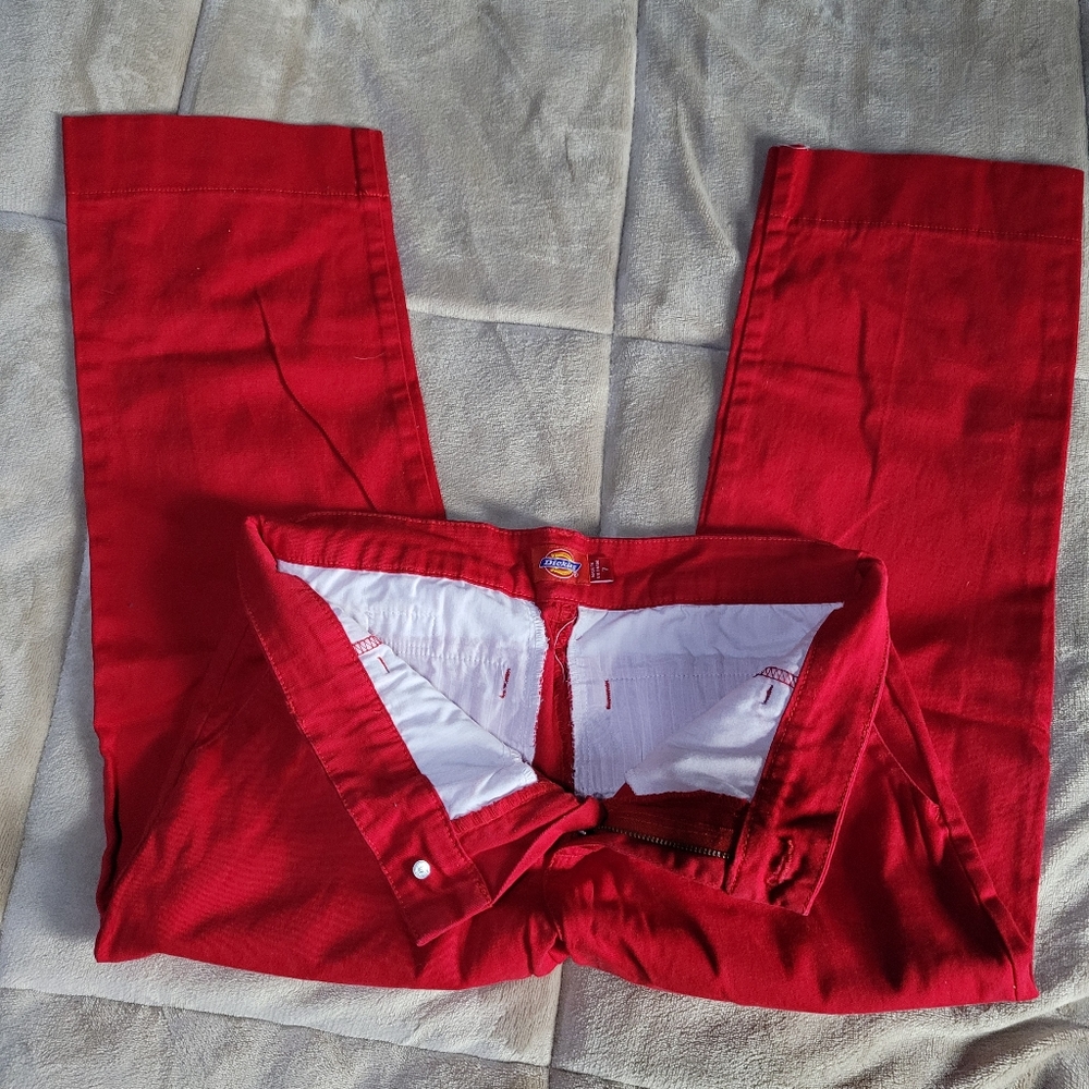 Red Dickies Capri Pants